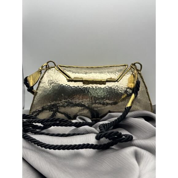 Vtg Exart Handmade Signed Handbag Metal Cabochon Stone Shoulder Purse - Picture 4 of 5